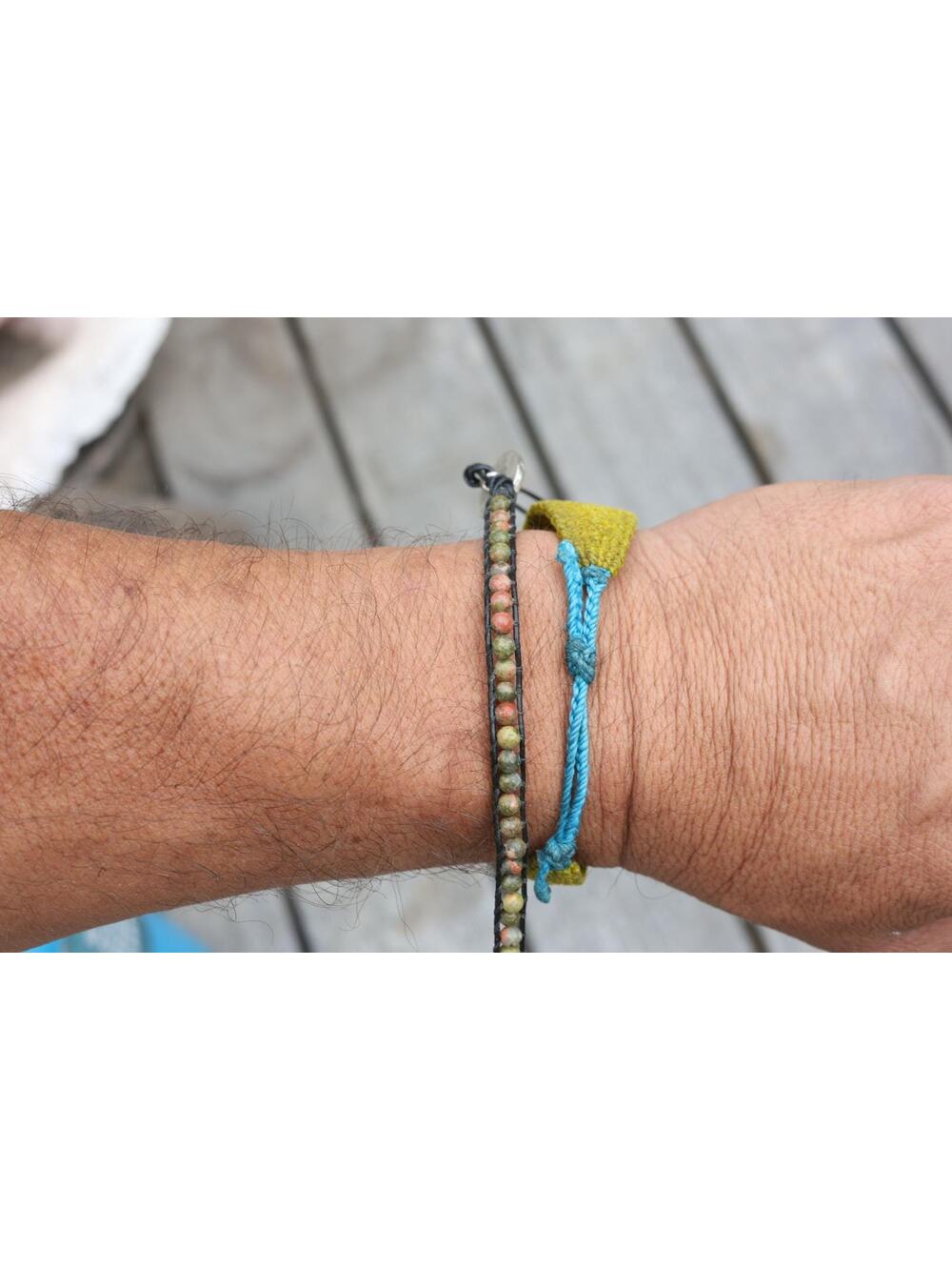 Rhodonite Bead Wrap Bracelet Sunburst Concho Southwestern